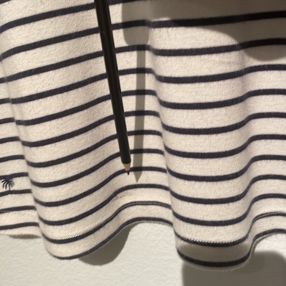 Lilly Pulitzer Top White & Navy Striped 3/4 Sleeves Size L - Picture 11 of 12